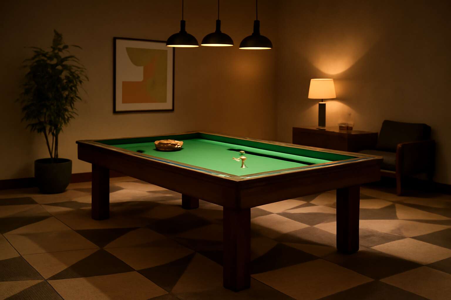carpet tiles under pool table