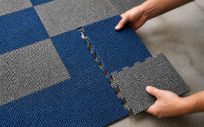 Carpet tiles interlocking offer simple, secure flooring.