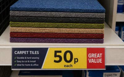 Upgrade your flooring with carpet tiles 50p each b&q, today only.