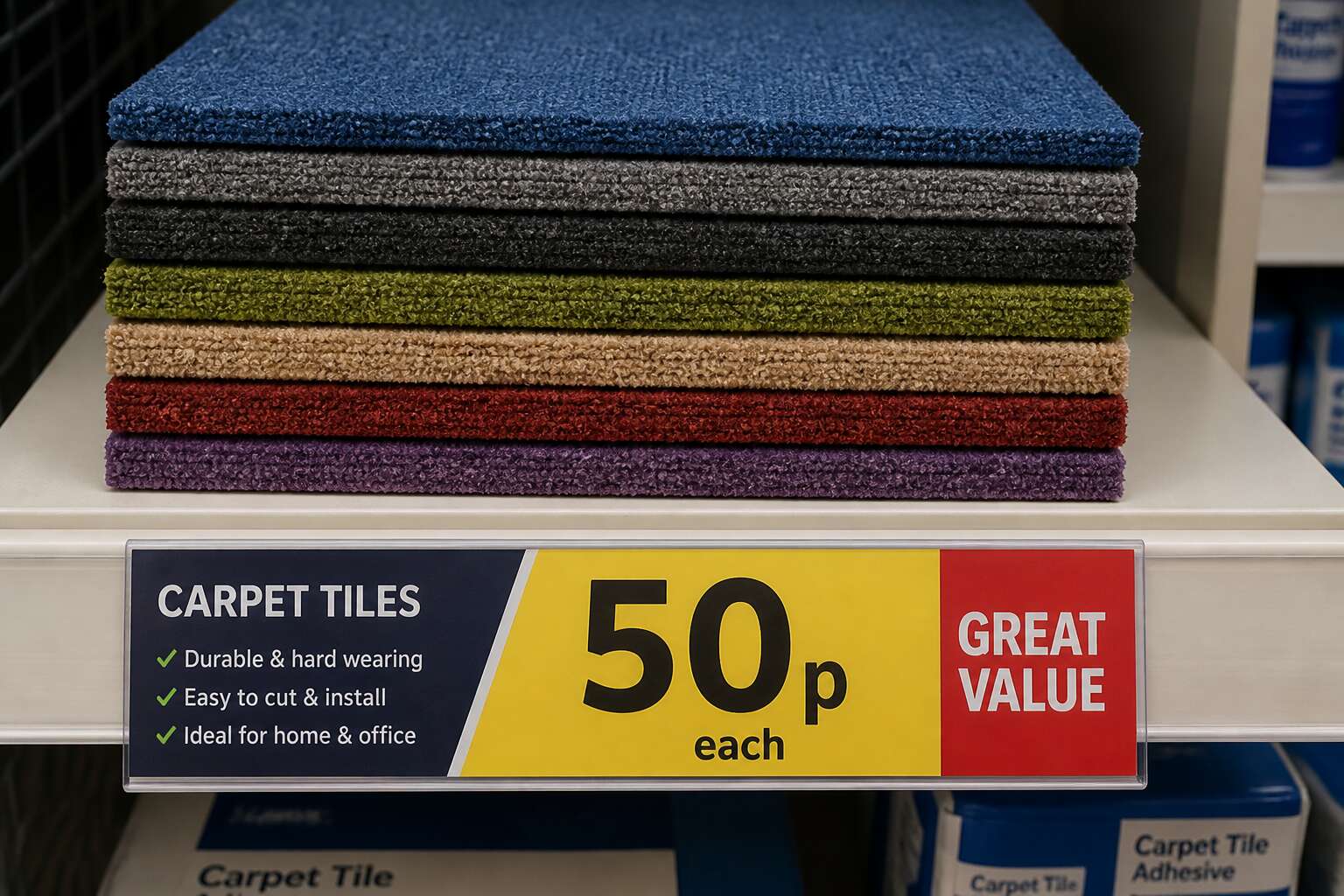 carpet tiles 50p each b&q